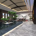 New Chinese Style Hall 3d model