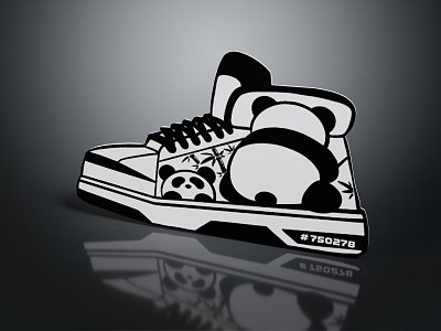 Modern Shoes Panda Shoes Paper Shoes Furnishings 3d model