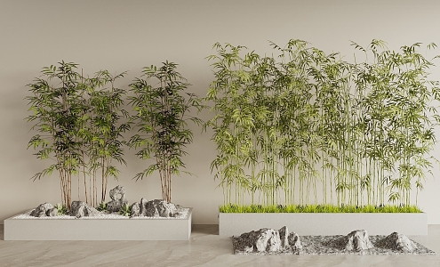 Bamboo forest landscape stone 3d model