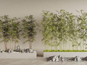 Bamboo forest landscape stone 3d model