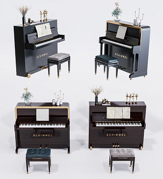 Modern Piano Combination 3d model