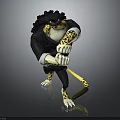 Anthropomorphic Leopard Character In Black Suit With Yellow Spots Standing Pose Design