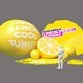 Vibrant Yellow Lemon Themed Photo Check in Spot For Fresh Cool Summer