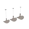 Modern Elegant Chandelier With Curved Leaf Shaped Elements And Smooth Light Grey Surface 3d model