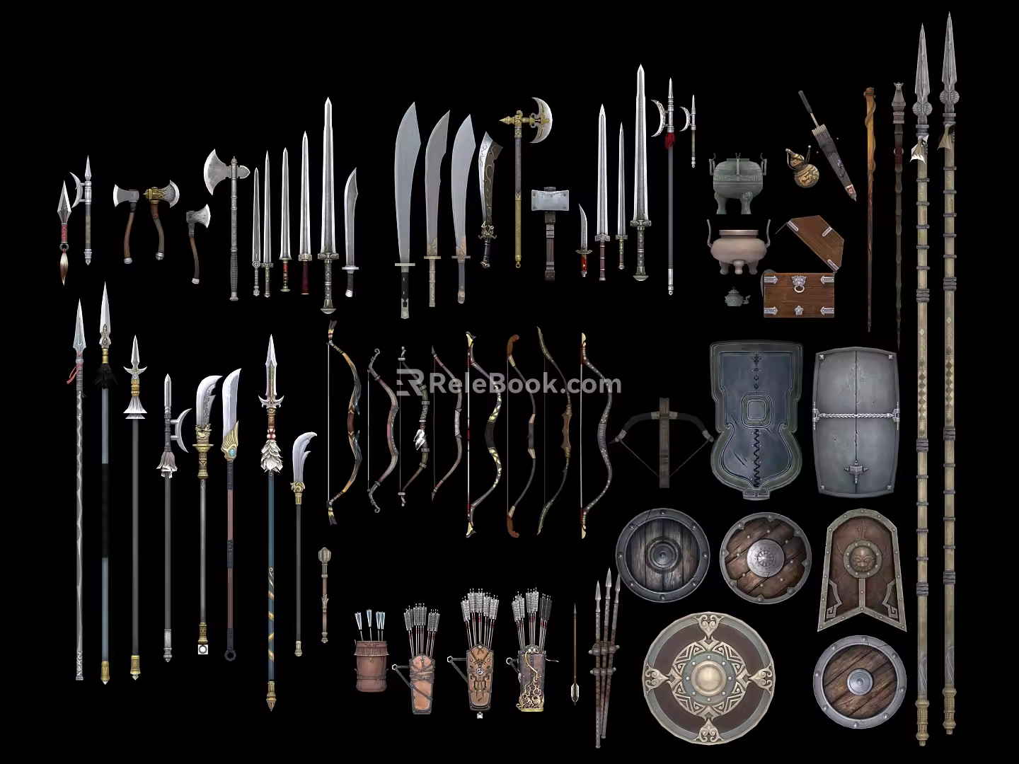 Chinese-style weapons and weapons 3d model