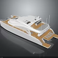 Luxury Yacht Modern Design Features With Wooden Deck And Spacious Upper Deck Area