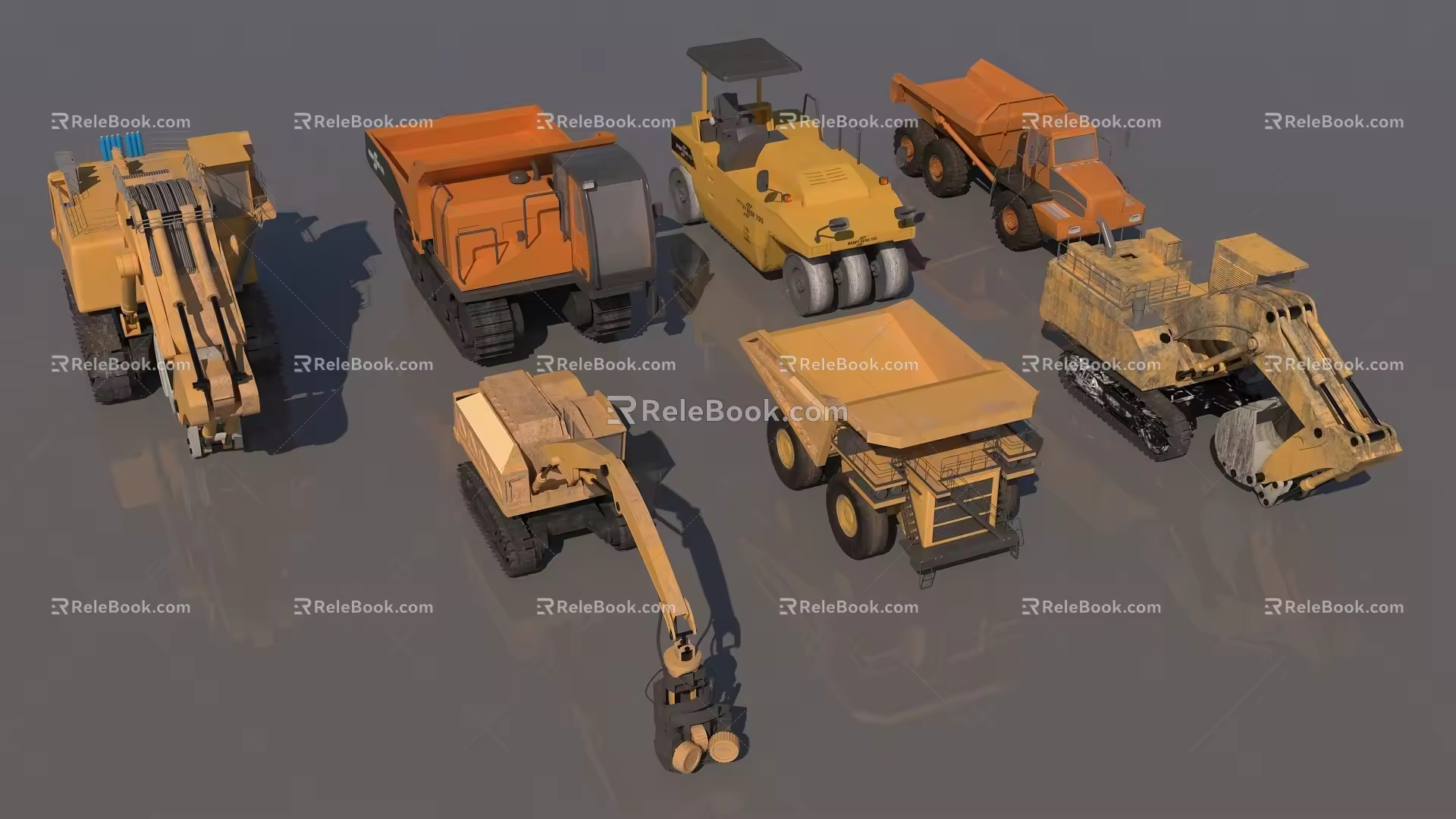 Engineering Vehicle Transporter Bulldozer Hook Machine Puncher 3d model