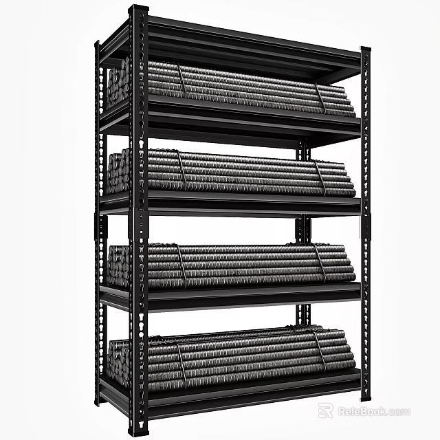 Industrial Metal Storage Shelf with Multi tier Design and Sturdy Structure for Organized Storage 3d model 