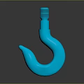 Blue U Shaped Curved Hose With Shiny Surface Against Dark Background 3d model