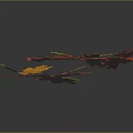 Colorful Autumn Maple Leaves on Branches with Red Yellow Orange Tones