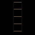 Modern Metal Frame Storage Shelf Unit With Five Wooden Shelves For Home Organization