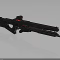 Futuristic Black And Red Sci Fi Weapon With Scope Grip And Sleek Barrel Design 3d model