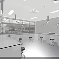Modern Conference Room Interior Design With Long Table Chairs Marble Walls Glass Partitions And Ceiling Lights