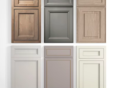Various Colored Kitchen Cabinet Doors With Different Wooden Styles And Designs 3d model