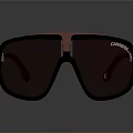 Carrera Stylish Oversized Sunglasses With Red Lenses Black Frame Double Bridge Design