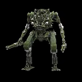 Green Industrial Mechanical Equipment With Robotic Arms Weapon And Metal Structure Components