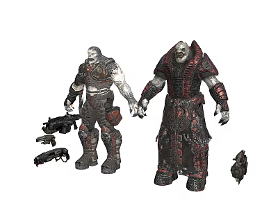 Game Movie Character Armored Figures With Weapon Accessories And Detailed Design 3d model