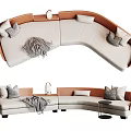 Modern Curved Sofa Multiplayer Sofa 3d model