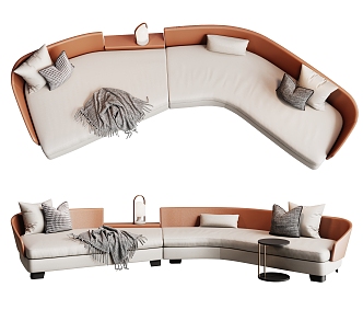 Modern Curved Sofa Multiplayer Sofa 3d model