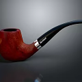Red Wood Grain Tobacco Pipe With Black Stem And Rattray's Brand Design