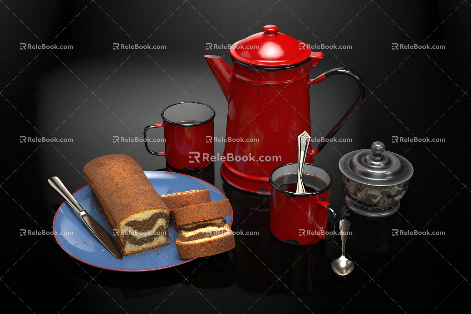 Modern Food Food Afternoon Tea 3d model