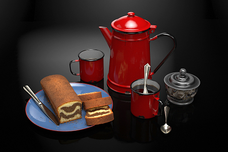 Modern Food Afternoon Tea 3d model