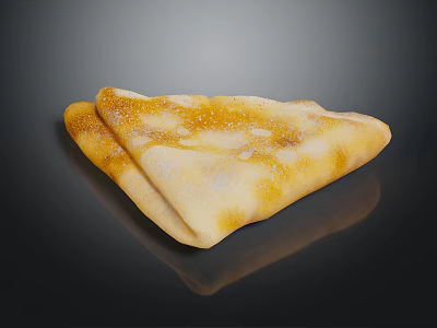 Golden Caramelized Pancakes Stacked With Soft Texture And Sugar Dusting 3d model