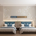 Light Luxury Rooms Hotel Rooms 3d model