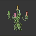 Vintage Metal Candelabra With Five White Candles And Intricate Scroll Design For Home Decor
