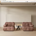 Single sofa side table 3d model