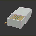 Open White Matchbox With Wooden Matches And Red Tipped Match