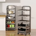 Multi Tier Metal Storage Racks For Kitchen Organizing Pots Bowls Vegetables And Drawers
