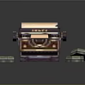 Pixel Style Vintage Typewriter For Home Office Daily Use Supplies With Decorative Stamp Blocks