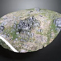 Natural Stone Piles And Wood Elements In Lush Green Grassland Outdoor Setting