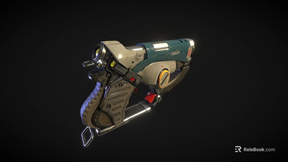 Futuristic Sci Fi Weapon With Metallic Body Glowing Accents Detailed Components And Ergonomic Grip Design 3d model 