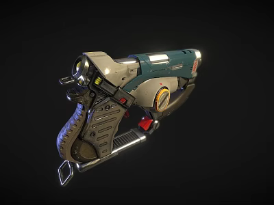 Futuristic Sci Fi Weapon With Metallic Body Glowing Accents Detailed Components And Ergonomic Grip Design 3d model