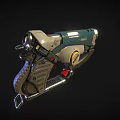 Futuristic Sci Fi Weapon With Metallic Body Glowing Accents Detailed Components And Ergonomic Grip Design
