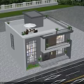 Modern Two Story Detached Villa With Large Windows Spacious Driveway And Green Trees