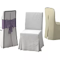 Assorted Dining Chair Covers With White Beige And Purple Bow Designs