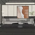 Modern sofa coffee table combination 3d model