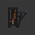 Fitness Equipment Strength Training Machine With Black Frame And Orange Seat For Gym Workout