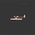Vintage Red And White Seaplane Model With Floats And Wing Design