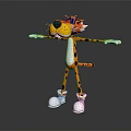 Playful Cartoon Tiger Character With Orange Black Spots Wearing Sunglasses Arms Outstretched And White Shoes