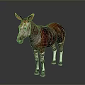 Red Brown Striped Zebra Like Animal Standing On Gray Surface With White Legs