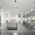 Sleek Commercial Kitchen Interior With Stainless Steel Workstation Hanging Utensils And Tiled Walls
