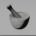 Natural Stone Mortar And Pestle Practical Kitchen Tool For Daily Grinding Needs 3d model