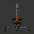 Modern Gyroplane Design With Metal Frame Red Seat Rotor Engine And Wheels