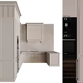 Elegant Modern Kitchen Interior Design With White Cabinets Glass Doors And Island Counter