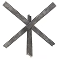 Crossed Metal Bars Forming Basic Weapon Structure With Durable Steel Material 3d model