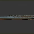 Large Ship With Multiple Funnels Brown Deck And Blue Hull Design 3d model